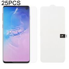 25 PCS Morbida pellicola in idrogel Protezione anteriore con copertura completa con cotone alcolico + Carta da grattare per Galaxy S10