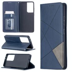 Per Samsung Galaxy S30 Custodia in pelle magnetica a vibrazione orizzontale con struttura ultra romboidale con supporto e slot per schede (blu)