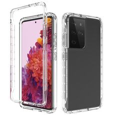 Per Samsung Galaxy S21 Ultra 5G antiurto ad alta trasparenza bicolore a cambio graduale PC + custodia protettiva in TPU colori caramella (trasparente)
