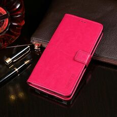 Per Alcatel 1B 2020 idewei Crazy Horse Texture Custodia in pelle con vibrazione orizzontale con supporto, slot per schede e portafoglio (rosa rossa)