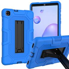 Per Samsung Galaxy Tab A 8.4 (2020) / T307 Custodia protettiva in silicone antiurto per robot a colori a contrasto + custodia protettiva per PC con supporto (blu nero)
