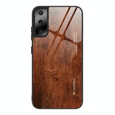 Per Samsung Galaxy S21 Custodia protettiva in vetro a grana di legno Ultra (M02)