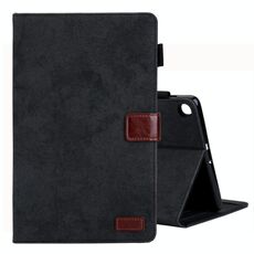 Per Galaxy Tab A 8.0 e S Pen (2019) Custodia in pelle a ribaltamento orizzontale stile business, con supporto e slot per schede, cornice per foto e funzione di sospensione / sveglia (nero)