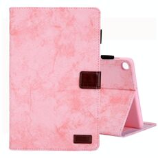 Per Galaxy Tab A 8.0 e S Pen (2019) Custodia in pelle ribaltabile orizzontale stile business, con supporto e slot per scheda, cornice per foto e funzione di sospensione / sveglia (rosa)