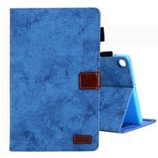 Per Galaxy Tab A 8.0 e S Pen (2019) Custodia in pelle ribaltabile orizzontale stile business, con supporto e slot per scheda e cornice per foto e funzione di sospensione / sveglia (blu)