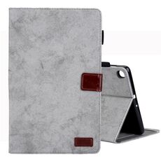 Per Galaxy Tab A 8.0 (2019) / T290 Custodia in pelle ribaltabile orizzontale stile business, con supporto e slot per scheda, cornice per foto e funzione di sospensione / sveglia (grigio)