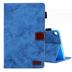 Per Galaxy Tab A 8.0 (2019) / T290 Custodia in pelle a ribaltamento orizzontale stile business, con supporto e slot per scheda, cornice per foto e funzione di sospensione / sveglia (blu)