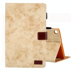 Per Galaxy Tab A 8.0 (2019) / T290 Custodia in pelle ribaltabile orizzontale stile business, con supporto e slot per schede, cornice per foto e funzione di sospensione / sveglia (giallo)