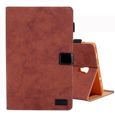 Per Galaxy Tab A 10.5 / T590 Custodia in pelle ribaltabile orizzontale stile business, con supporto e slot per scheda, cornice per foto e funzione di sospensione / sveglia (marrone)