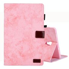 Per Galaxy Tab A 10.5 / T590 Custodia in pelle a ribaltamento orizzontale stile business, con supporto e slot per schede, cornice per foto e funzione di sospensione / sveglia (rosa)