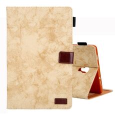 Per Galaxy Tab A 10.5 / T590 Custodia in pelle ribaltabile orizzontale stile business, con supporto e slot per schede, cornice per foto e funzione di sospensione / sveglia (giallo)