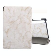 Per Galaxy Tab S6 10.5 T860 Custodia in pelle a vibrazione orizzontale con motivo a struttura in marmo, con supporto a tre pieghe e funzione Sleep / Wake-up (grigio)
