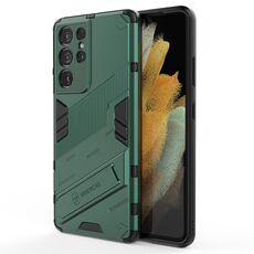 Per Samsung Galaxy S21 Ultra 5G Punk Armor 2 in 1 PC + Custodia antiurto in TPU con supporto invisibile (verde)