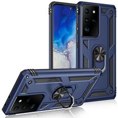 Per Samsung Galaxy S21 Ultra 5G Custodia protettiva antiurto in TPU + PC con supporto girevole a 360 gradi (blu)