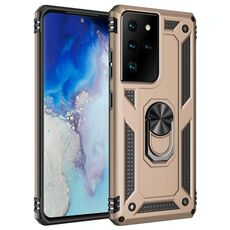 Per Samsung Galaxy S21 Ultra 5G Custodia protettiva antiurto in TPU + PC con supporto girevole a 360 gradi (oro)