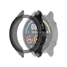 Per Xiaomi Watch Color Sport Mezza copertura Cassa protettiva in TPU scavata (nero trasparente)
