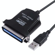 Cavo adattatore per stampante da USB a parallela 1284 a 36 pin, lunghezza cavo: 1 m (nero)