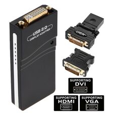 USB 2.0 a VGA, DVI, adattatore HDMI, risoluzione: 1920 * 1080 (nero)