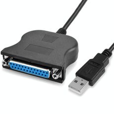 Cavo convertitore di stampa porta femmina da USB 2.0 a DB25 a 25 pin (nero)