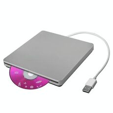Driver DVD-RW ottico portatile USB 2.0 con slot, plug and play (argento)