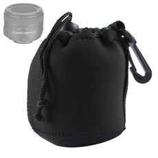 Borsa da trasporto in neoprene per fotocamera reflex con moschettone, dimensioni: 8x10 cm (nero)