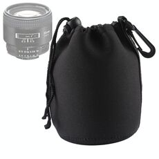 Borsa da trasporto in neoprene per fotocamera reflex con moschettone, dimensioni: 10x14cm (nero)