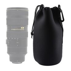 Borsa da trasporto in neoprene per fotocamera reflex con moschettone, dimensioni: 10x22cm (nero)
