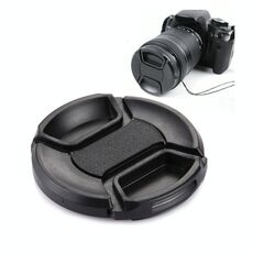 Copriobiettivo fotocamera con presa centrale da 58 mm (nero)