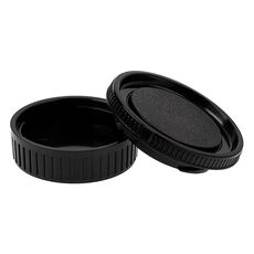 Coperchio corpo macchina e copriobiettivo posteriore per Minolta MD (nero)