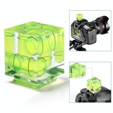 Livella a bolla a triplo asse sulla fotocamera Hot Shoe 3D (verde)