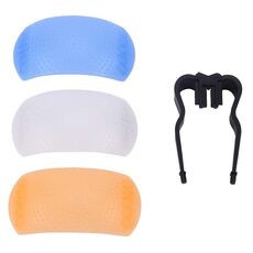Kit di diffusore flash morbido flash a pop-up a 3 colori con diffusore bianco / diffusore blu / arancione diffusore / staffa di diffusore