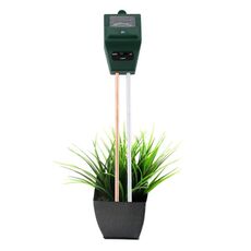 Misuratore di terreno per fiori di piante 3 in 1 (PH + umidità + luce) (verde)