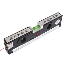 Livello laser con metro a nastro Pro 4 (100 cm) / Bolle di livello con luce LED, LV-04 (Nero)