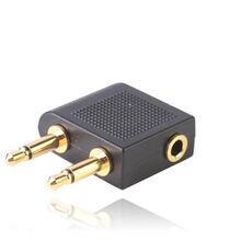 Adattatore per presa per cuffie da 3,5 mm per aereo (nero)