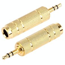 Adattatore per presa adattatore jack stereo da 3,5 mm placcato oro a 6,35 mm
