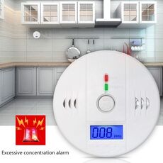 Rilevatore di gas monossido di carbonio Unità sensore Tester di allarme di sicurezza CO LCD (bianco)