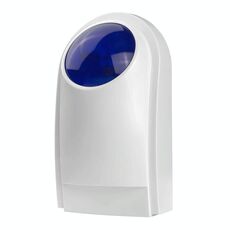 Sirena cablata all'aperto con torcia elettrica blu (PA-100), può essere utilizzata 12V come batteria di riserva (non inclusa) (bianco)