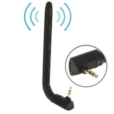 Antenna FM e TV mobile di alta qualità 6dBi 3,5 mm stile piegato (nera)