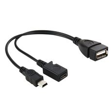 Cavo da USB 2.0 femmina a Mini USB AM + micro AF a 5 pin, lunghezza: 20 cm
