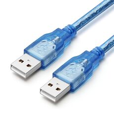 Cavo da USB 2.0 AM ad AM, lunghezza: 30 cm (blu)