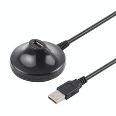 Cavo di prolunga USB 2.0 da AM ad AF con base, lunghezza: 1,5 m (nero)