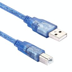Cavo normale da USB 2.0 AM a BM, con 2 conduttori, lunghezza: 5 m (blu)