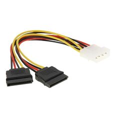 Cavo adattatore di alimentazione seriale SATA da 2 x 15 pin a 4 pin a 4 pin, materiale del nucleo: alluminio + magnesio, lunghezza: 18 cm