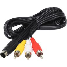 Adattatore convertitore cavo maschio da 4 pin S-Video a 3 RCA AV TV, lunghezza: 1,5 m (nero)