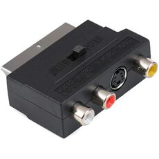 Scart maschio a femmina con prese composite AV + S-Video (nero)