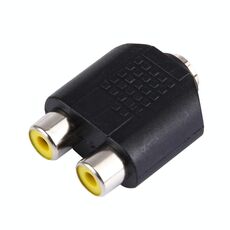 Adattatore femmina da 3,5 mm a 2 RCA femmina (nero)