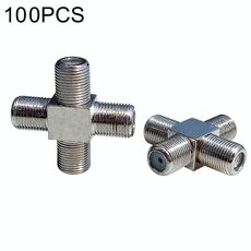 100 PCS 1 F femmina a 3 F femmina Jack 4 vie F Splitter TV adattatore connettore coassiale