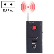 CC308 + Rilevatore di lenti per telecamera wireless multipla Rilevatore di segnali a onde radio Rilevatore di dispositivi GSM RF a gamma completa (nero)