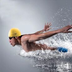 Castino per nuoto in silicone elastico in stile colore puro, cappello da nuoto, SC302 (giallo)
