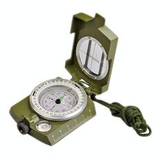 GoldGood DC60-2A Bussola americana prismatica tascabile da viaggio militare multifunzione da esterno con display luminoso (verde militare)